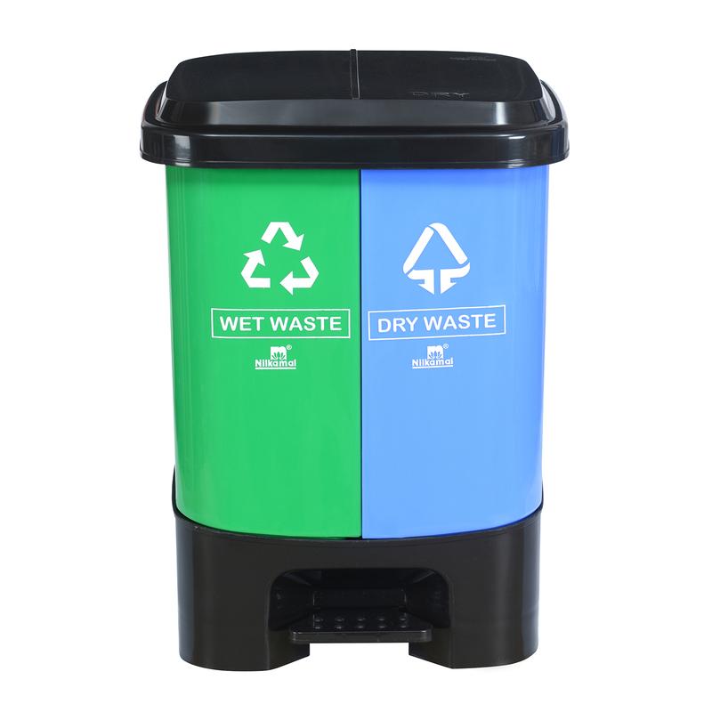 Nilkamal Twin Color Dustbin for Home, Kitchen, Restaurant Blue and Green 10 Ltr | HOMEGENIC.