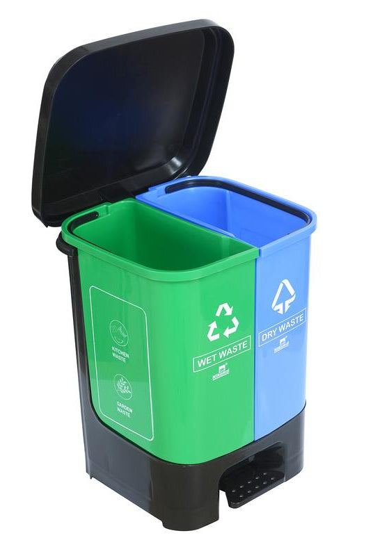 Nilkamal Twin Color Dustbin for Home, Kitchen, Restaurant Blue and Green 10 Ltr | HOMEGENIC.