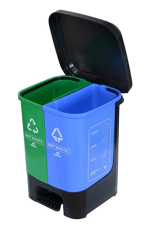 Nilkamal Twin Color Dustbin for Home, Kitchen, Restaurant Blue and Green 10 Ltr | HOMEGENIC.