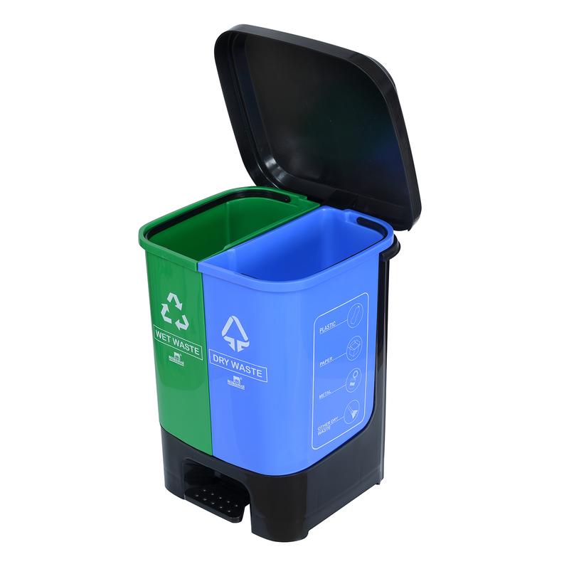 Nilkamal Twin Color Dustbin for Home, Kitchen, Restaurant Blue and Green 10 Ltr | HOMEGENIC.