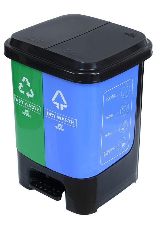 Nilkamal Twin Color Dustbin for Home, Kitchen, Restaurant Blue and Green 10 Ltr | HOMEGENIC.