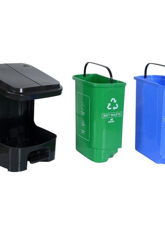 Nilkamal Twin Color Dustbin for Home, Kitchen, Restaurant Blue and Green 10 Ltr | HOMEGENIC.