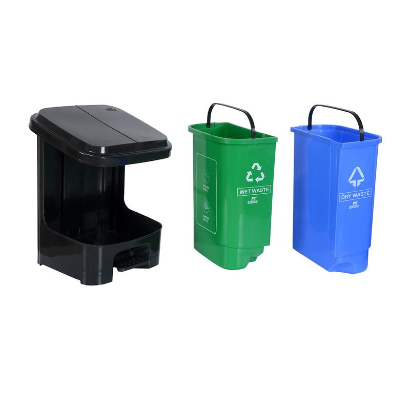 Nilkamal Twin Color Dustbin for Home, Kitchen, Restaurant Blue and Green 10 Ltr | HOMEGENIC.
