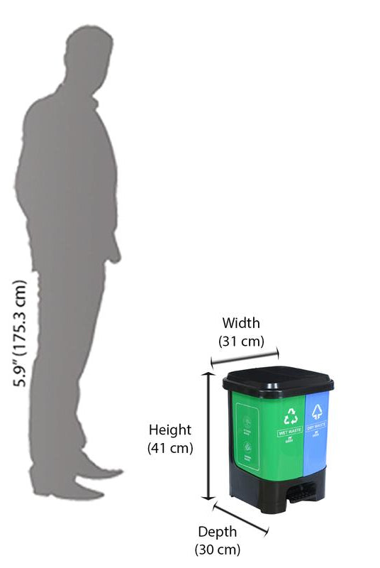 Nilkamal Twin Color Dustbin for Home, Kitchen, Restaurant Blue and Green 10 Ltr | HOMEGENIC.