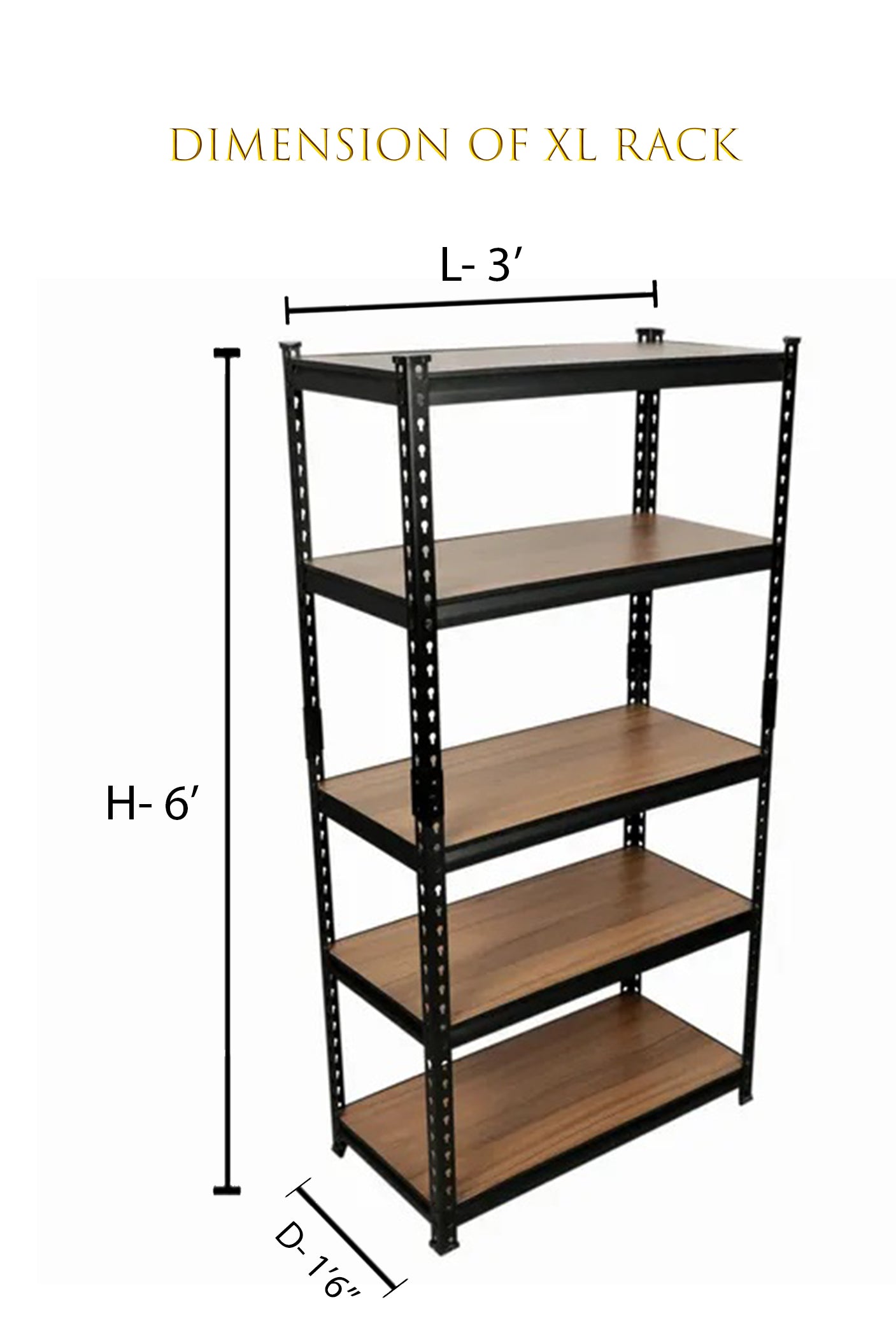 Homegenic Boltless Multi Purpose Adjustable Rack with Laminated Engineered Wood Shelves | HOMEGENIC.