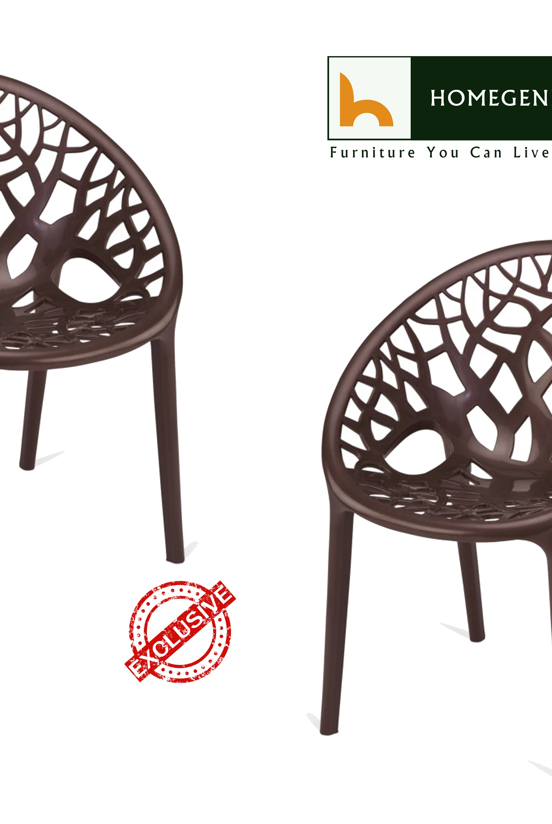 Nilkamal Crystal PP Chairs (Weather Brown Color) | HOMEGENIC.