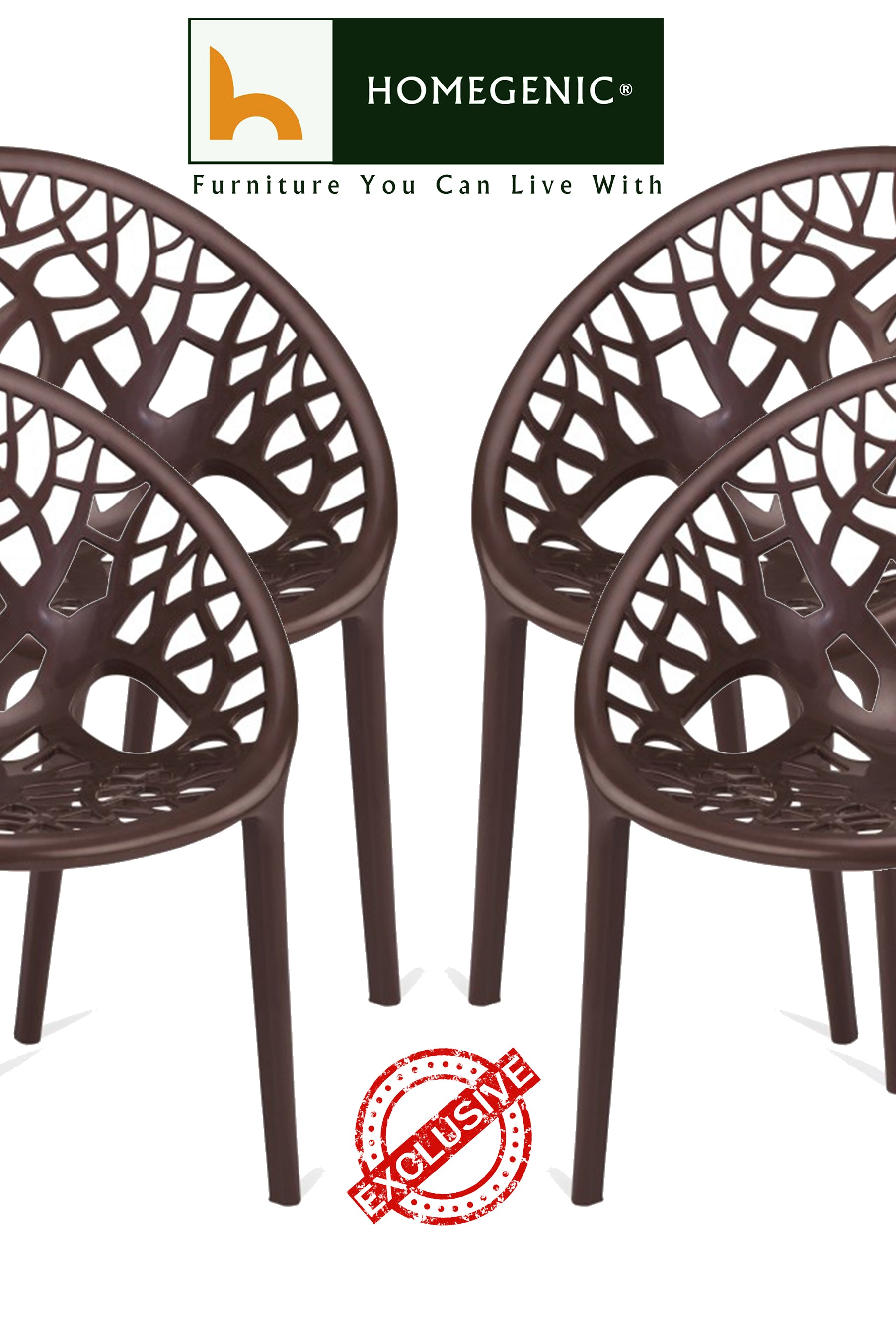 Nilkamal Crystal PP Chairs (Weather Brown Color) | HOMEGENIC.