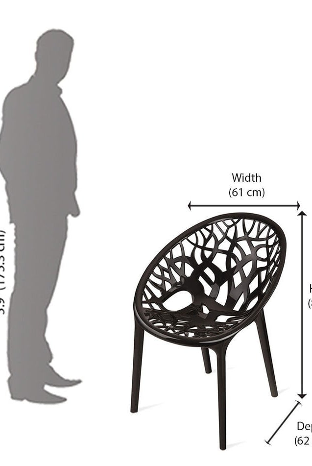 Nilkamal Crystal PP Chairs (Black Color) | HOMEGENIC.