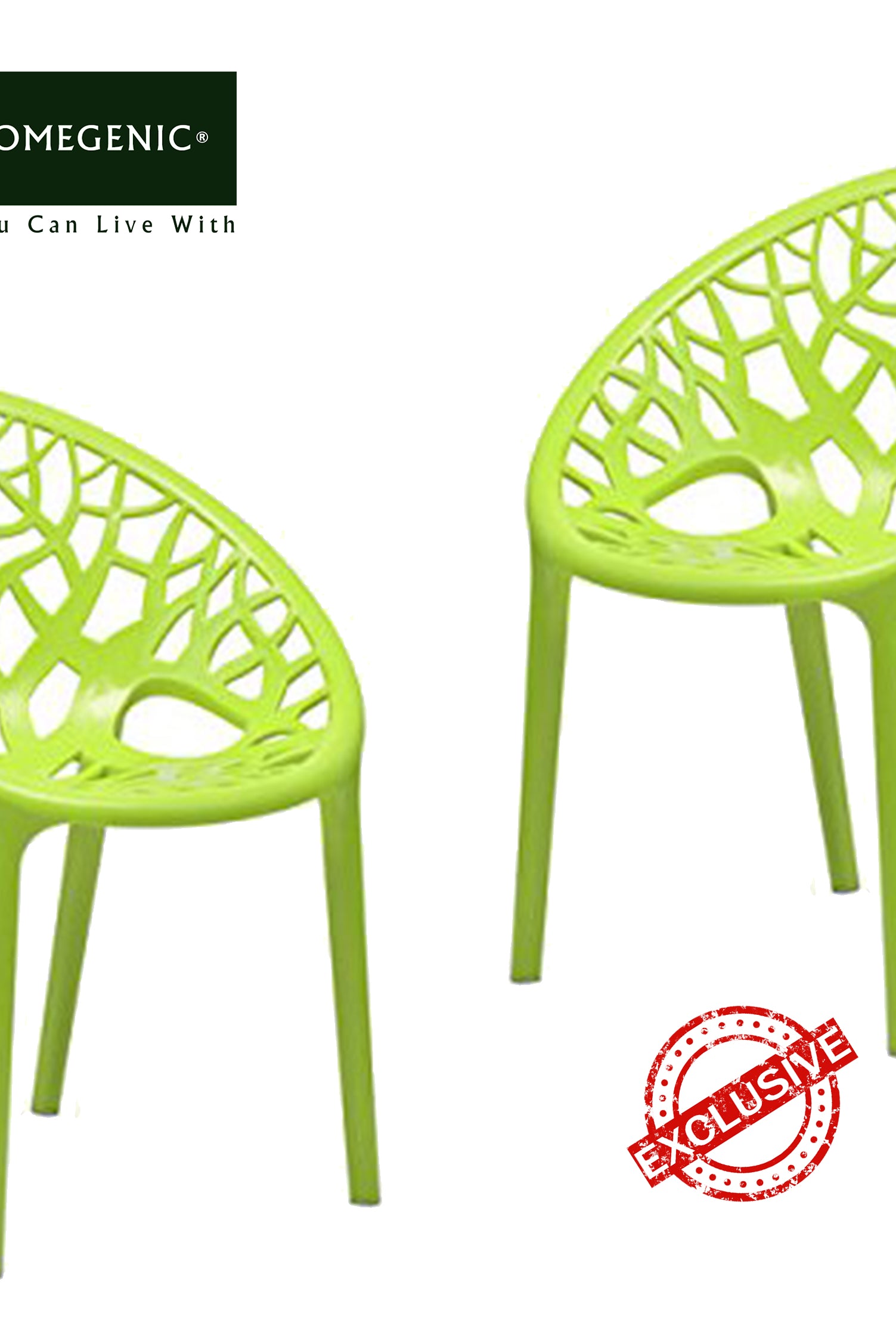 Nilkamal Crystal PP Chairs (Lime Green Color) | HOMEGENIC.