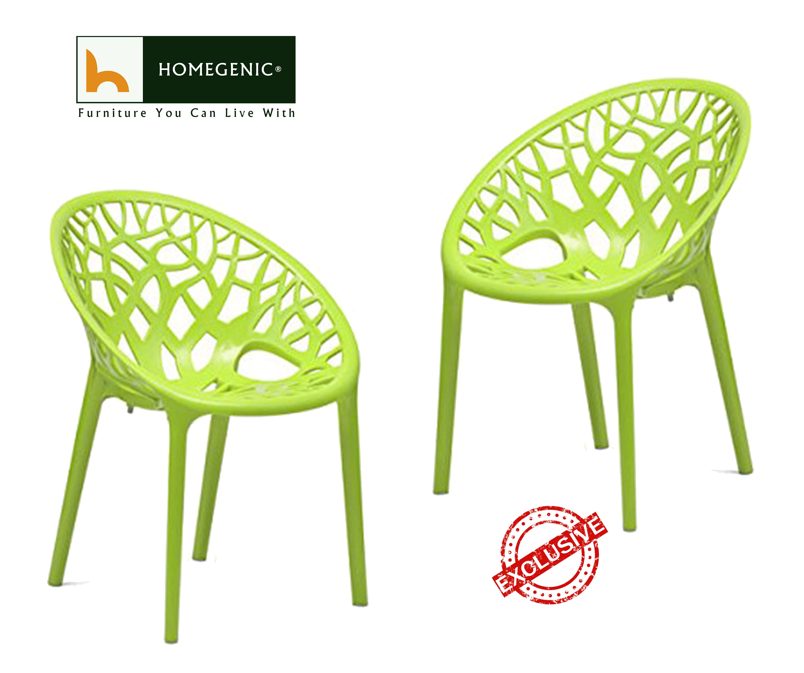 Nilkamal Crystal PP Chairs (Lime Green Color) | HOMEGENIC.