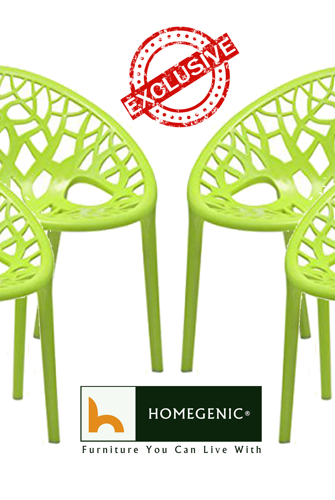 Nilkamal Crystal PP Chairs (Lime Green Color) | HOMEGENIC.