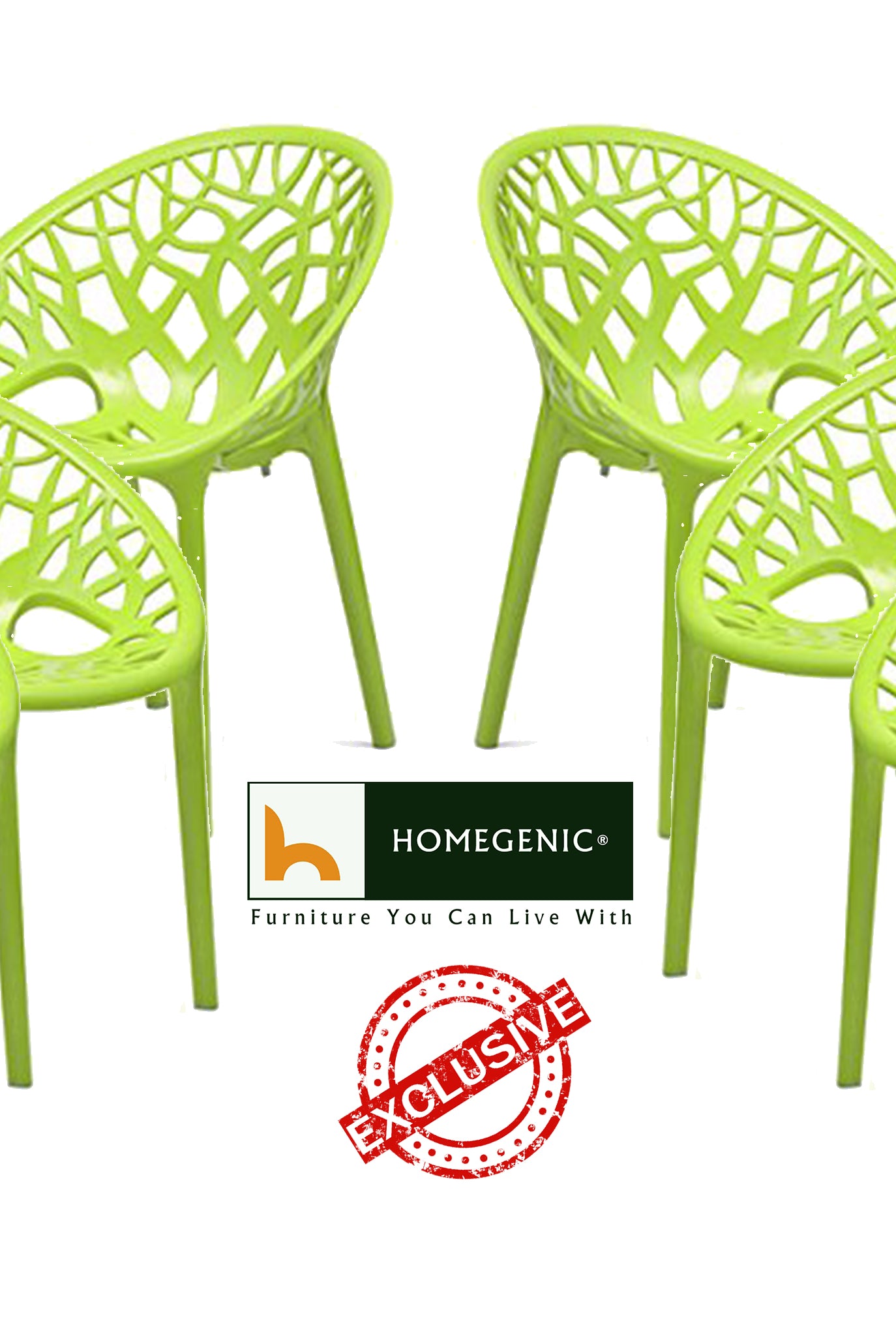 Nilkamal Crystal PP Chairs (Lime Green Color) | HOMEGENIC.