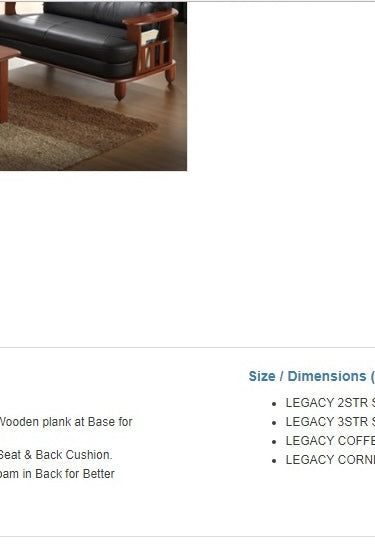 Nilkamal Wooden With Leatherite Legacy Sofa Set 3+2 (Oak & Black) Without Coffee Table | HOMEGENIC.