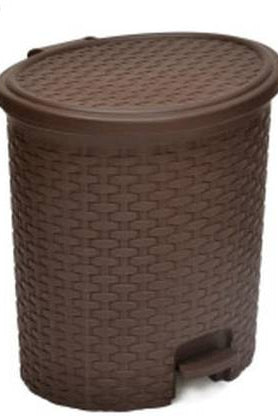Nilkamal Dustbin for Home, Kitchen, Restaurant Rattan Design with Paddle- 12 Ltr | HOMEGENIC.