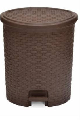 Nilkamal Dustbin for Home, Kitchen, Restaurant Rattan Design with Paddle- 12 Ltr | HOMEGENIC.