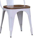 Replica Tolix Metal Bistro Dining Chair With Wood Top | HOMEGENIC.