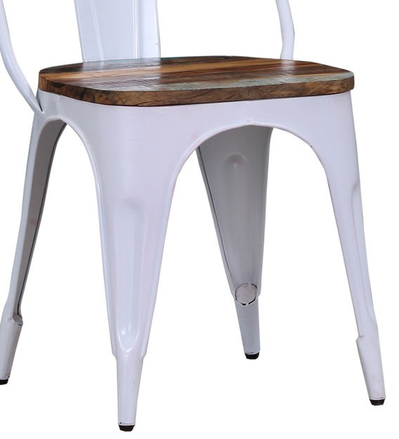 Replica Tolix Metal Bistro Dining Chair With Wood Top | HOMEGENIC.