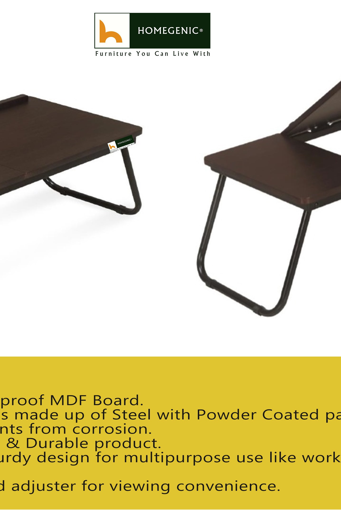 Nilkamal Inspiron Portable Laptop Table - Walnut | HOMEGENIC.