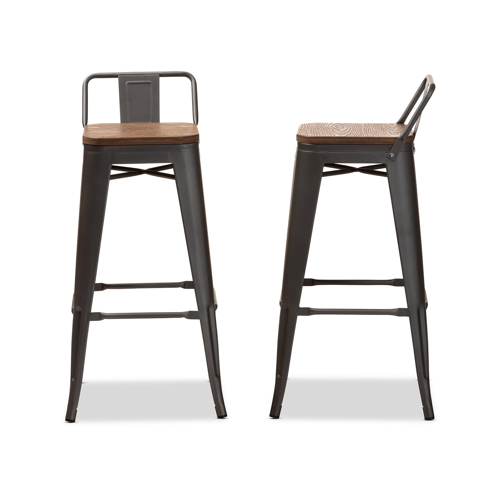 Torup Tolix Metal Bistro Bar Stool with Wood Seat- 30" | HOMEGENIC.
