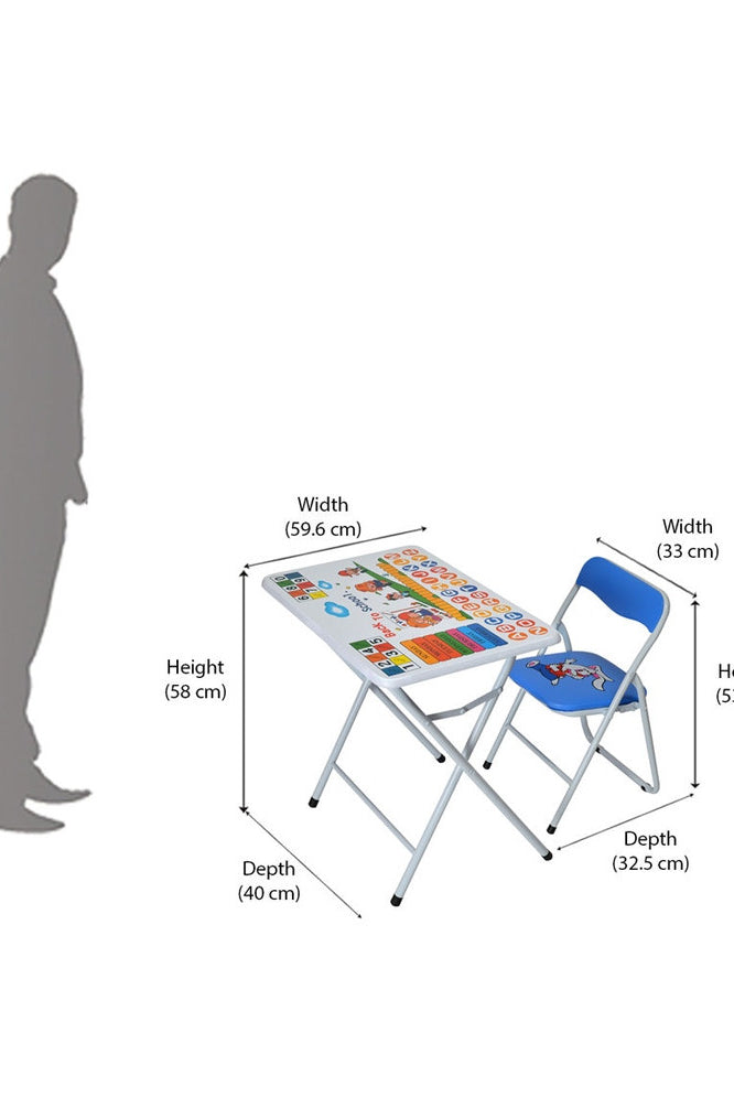 Nilkamal Joy Kids Study Table Set (White and Blue) | HOMEGENIC.