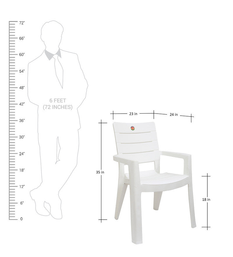 Premium Chair & Table 4+1 (Milky White) | HOMEGENIC.