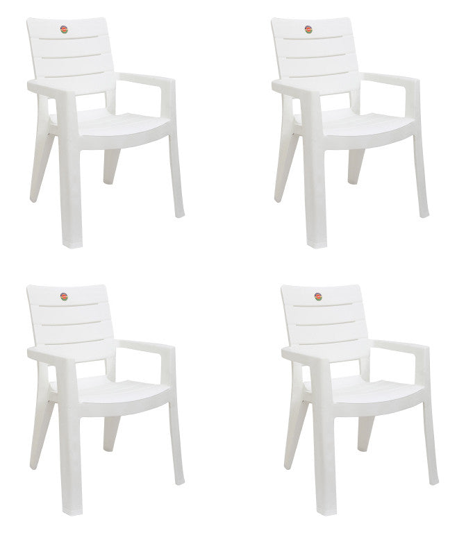 Premium Chair & Table 4+1 (Milky White) | HOMEGENIC.