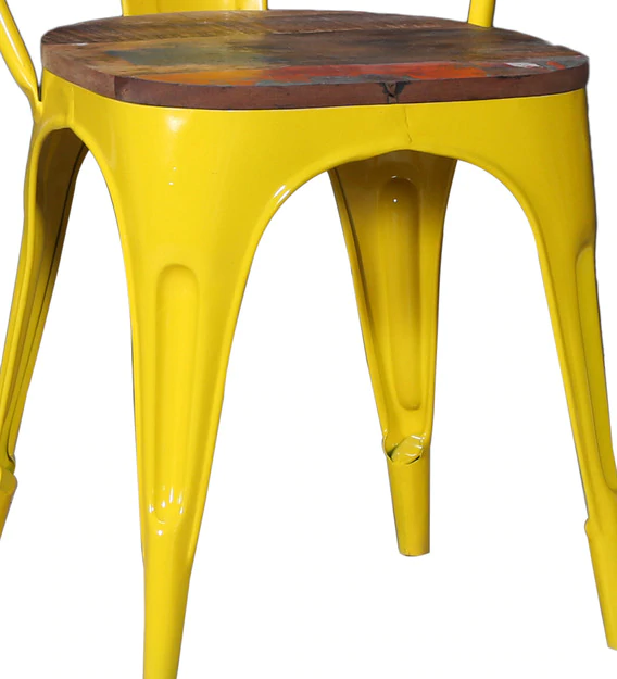 Replica Tolix Metal Bistro Dining Chair With Wood Top | HOMEGENIC.