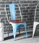 Replica Tolix Metal Bistro Dining Chair With Wood Top | HOMEGENIC.