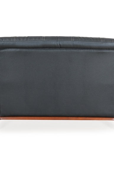 Nilkamal Wooden With Leatherite Legacy Sofa Set 3+2 (Oak & Black) Without Coffee Table | HOMEGENIC.