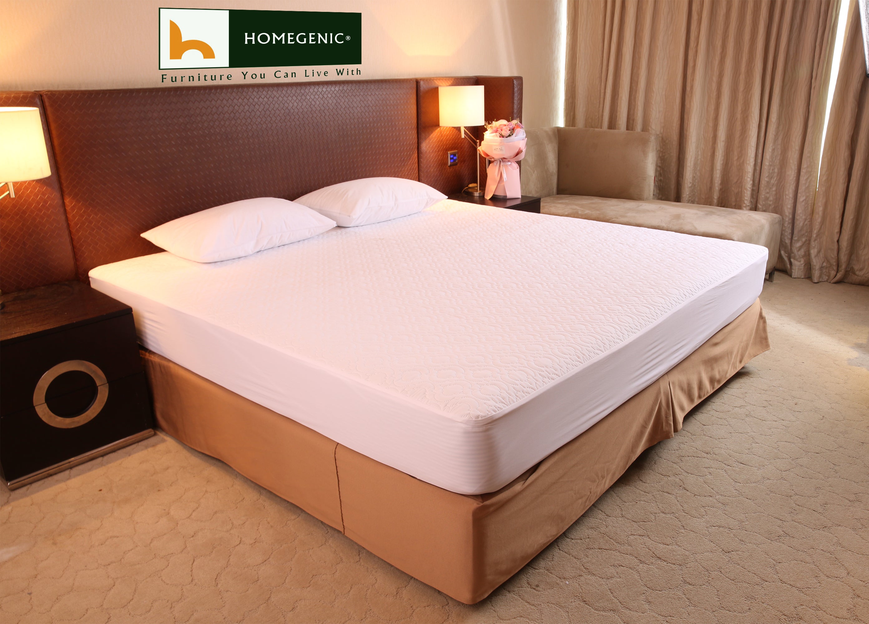 Homegenic Waterproof Mattress Protector (For Mattress size 72" x 72") | HOMEGENIC.
