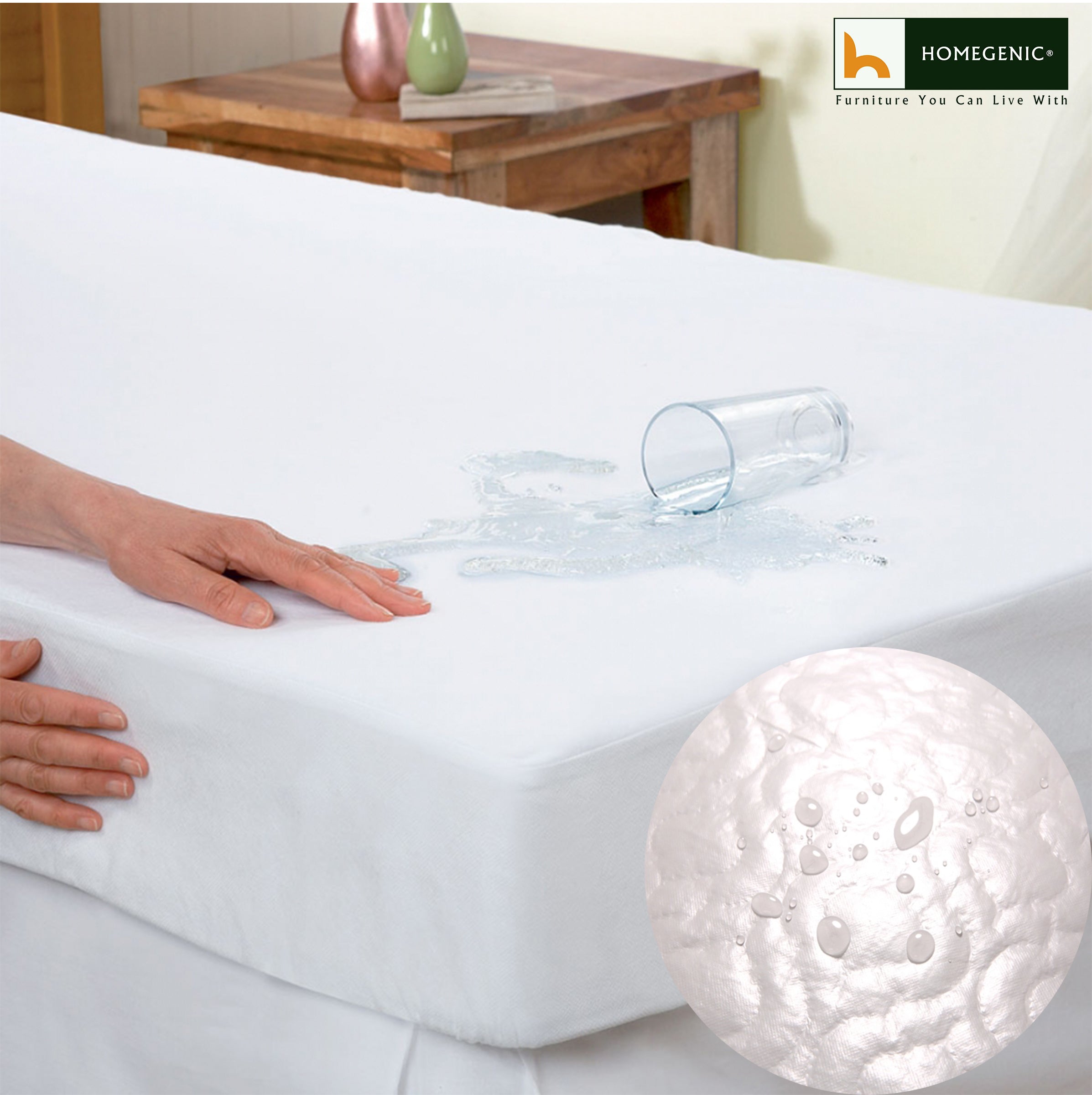 Homegenic Waterproof Mattress Protector (For Mattress size 75" x 72") | HOMEGENIC.