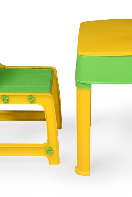 Nilkamal Apple Junior Study Table Set -Yellow And Green | HOMEGENIC.