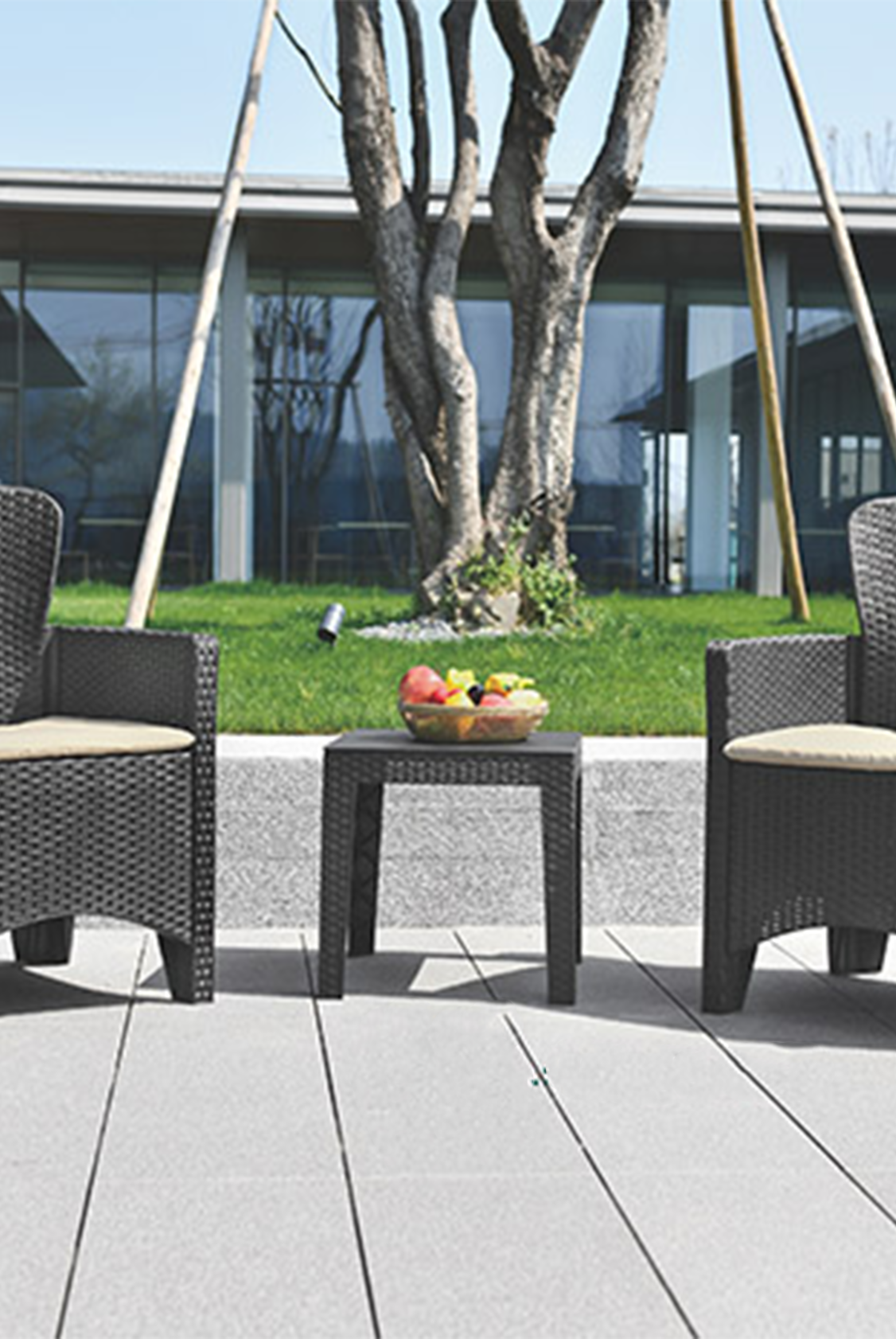Nilkamal Divine set of 2 Chairs with Coffee Table (Black) | HOMEGENIC.