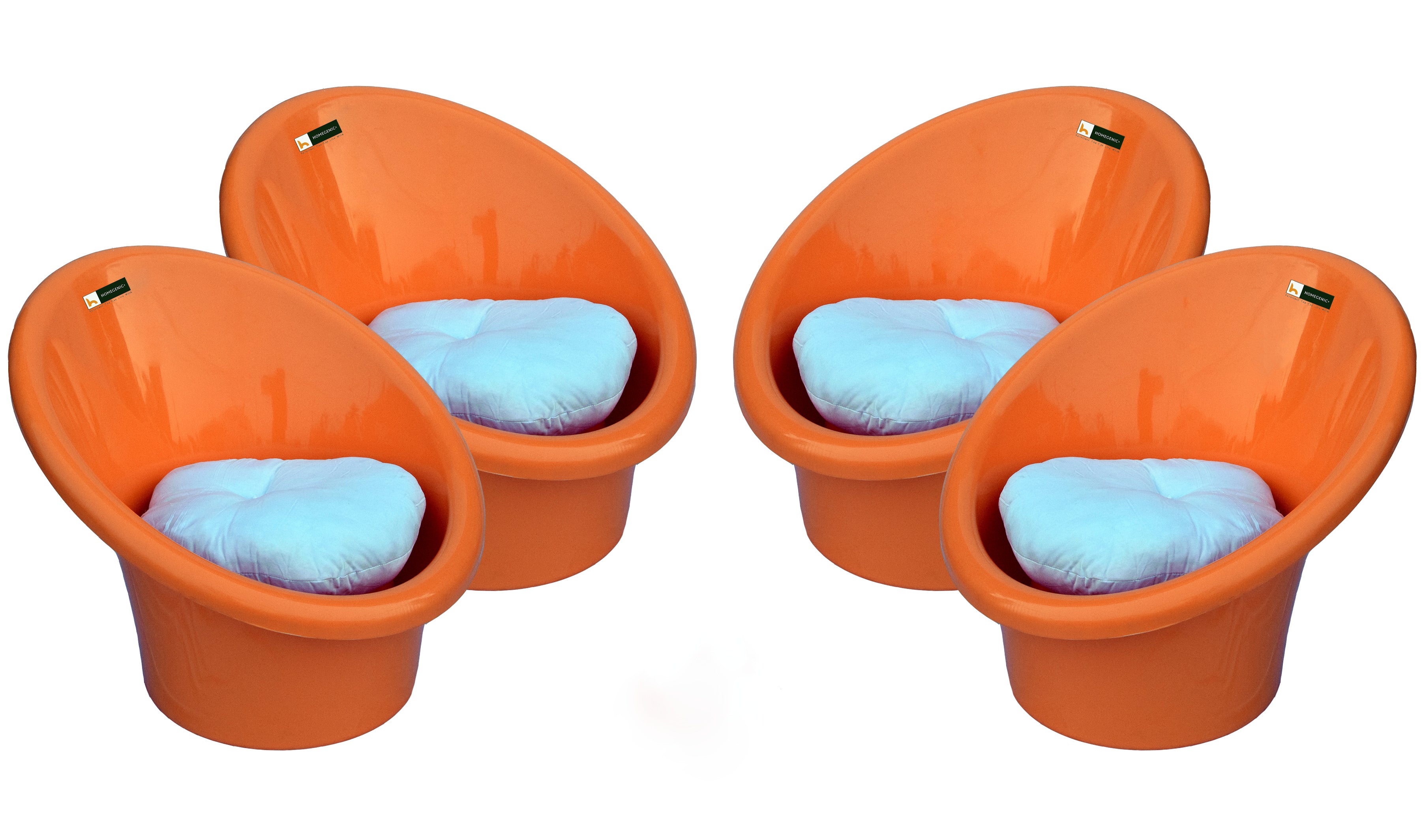 Nilkamal Tub Chair with Cushion- Set of 4 Chairs | HOMEGENIC.