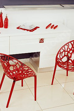 Nilkamal Crystal PC Chairs (Transparent Red) | HOMEGENIC.