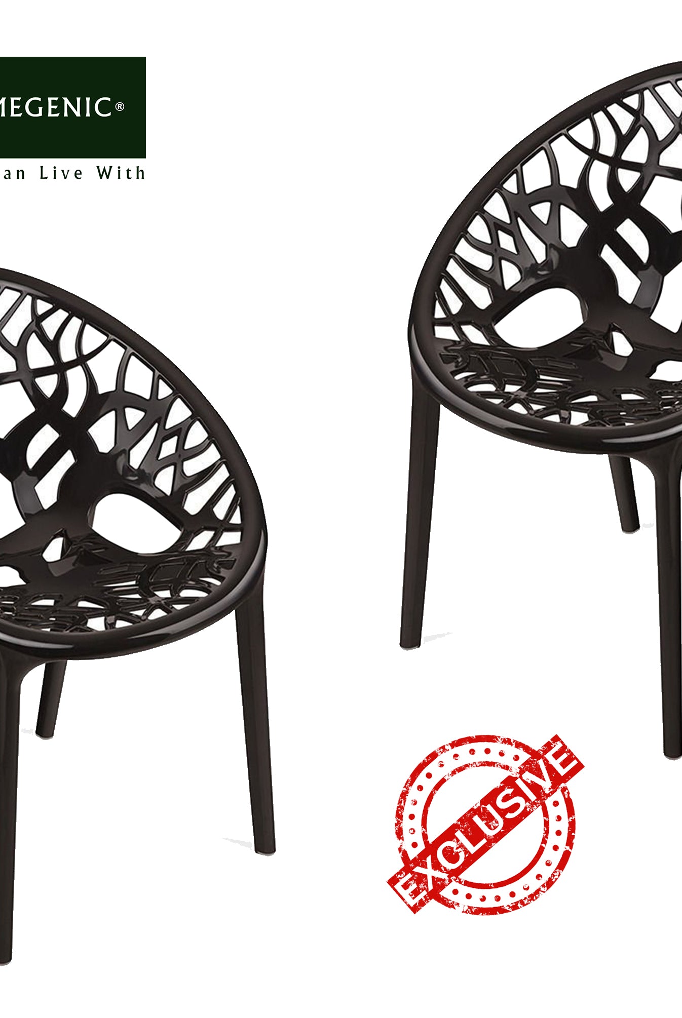Nilkamal Crystal PP Chairs (Black Color) | HOMEGENIC.
