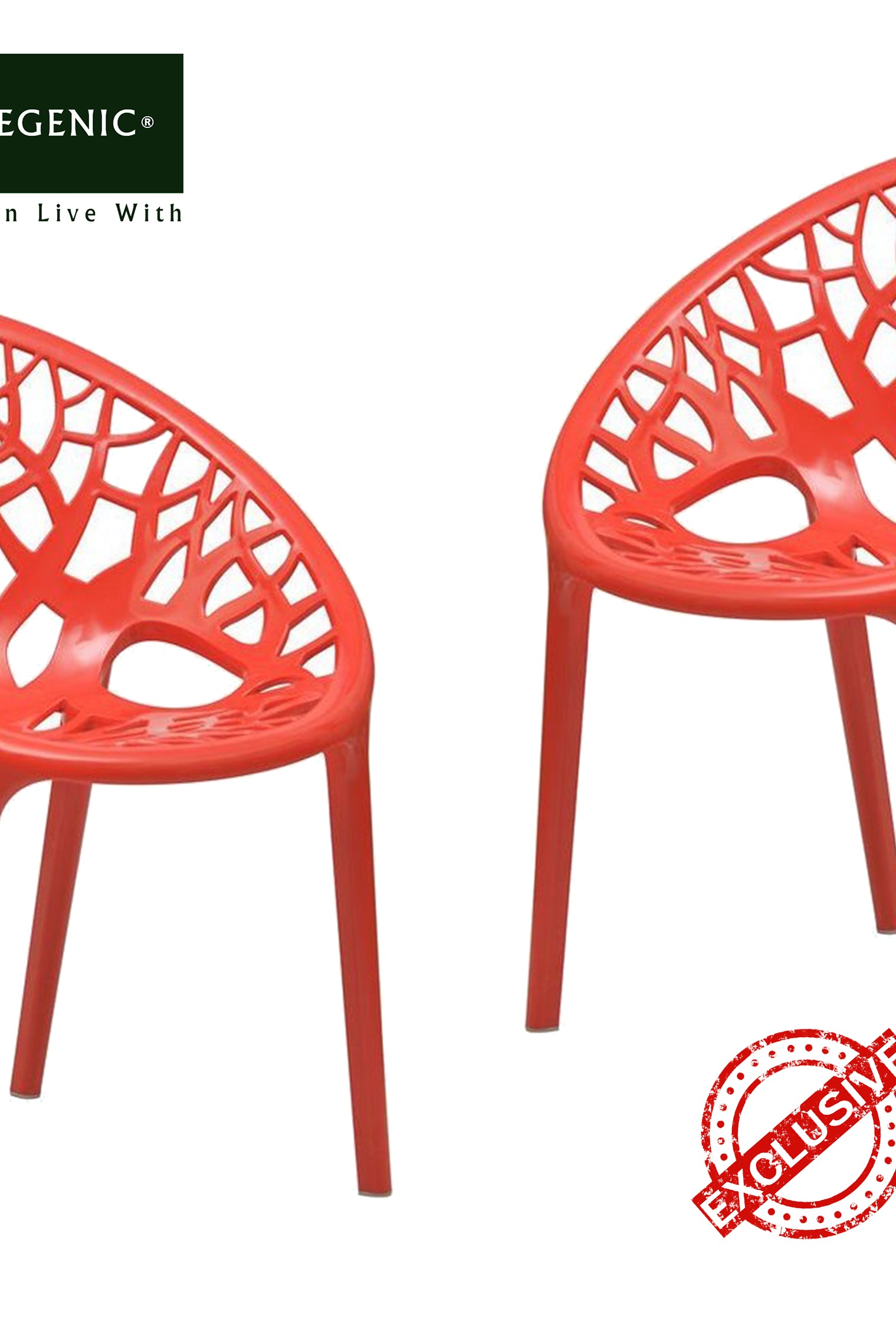 Nilkamal Crystal PP Chairs (Red Color) | HOMEGENIC.