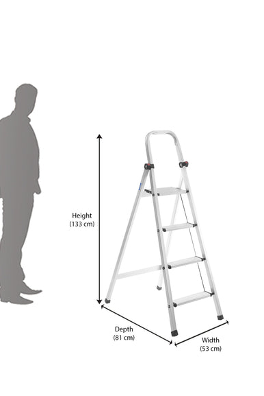Nilkamal Splendid Standing Ladder (Silver) | HOMEGENIC.