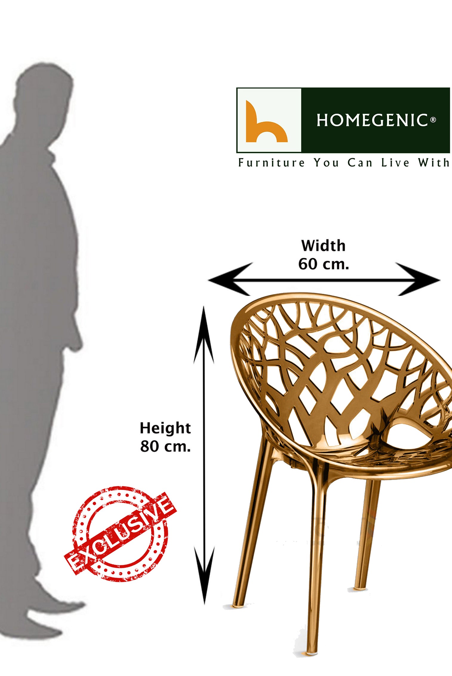 Nilkamal Crystal PC Chairs (Umbra Translucent) | HOMEGENIC.