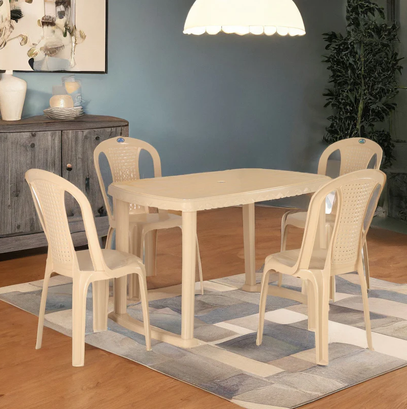 Plastic dining discount table chair set