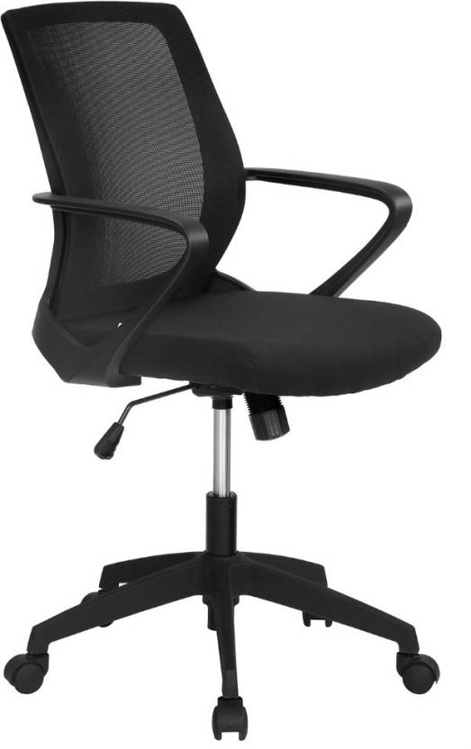 Nilkamal Scoop Mid Back Office Chair (Black) | HOMEGENIC.
