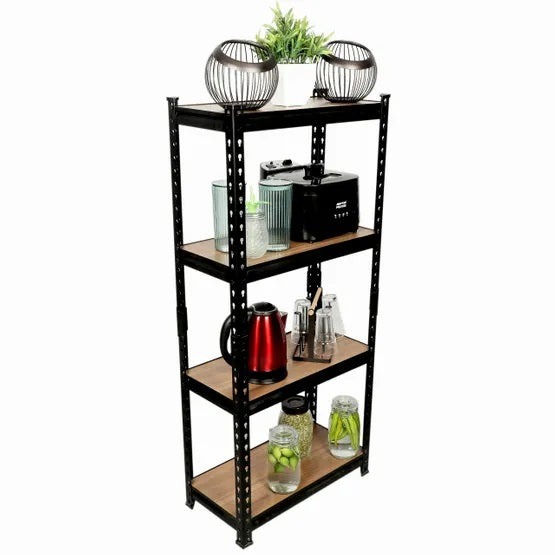 Homegenic Boltless Multi Purpose Adjustable Rack with Laminated Engineered Wood Shelves | HOMEGENIC.