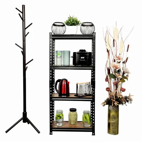 Homegenic Boltless Multi Purpose Adjustable Rack with Laminated Engineered Wood Shelves | HOMEGENIC.