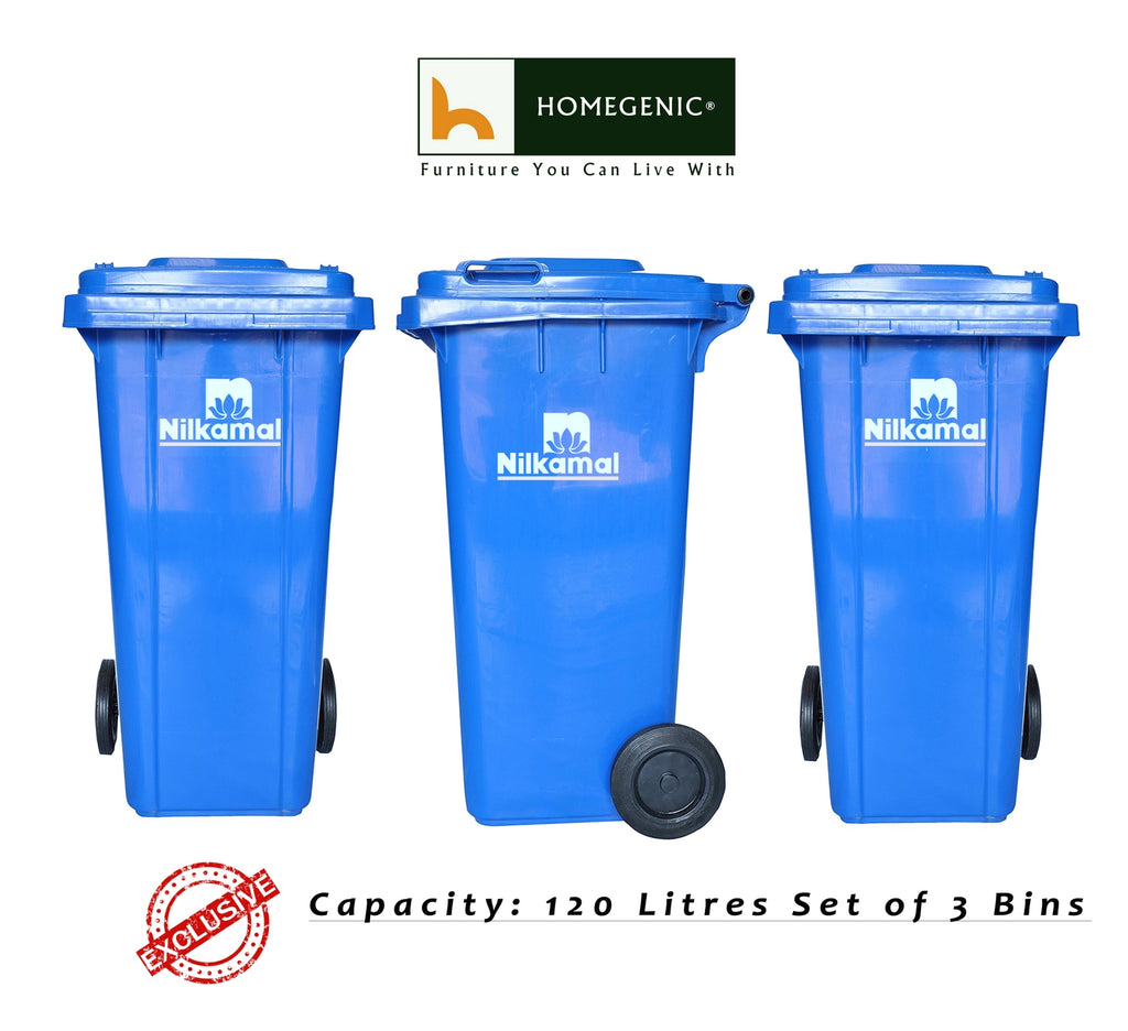 Nilkamal 120 Ltr Wheel Garbage Dustbin (Swachh Bharat Mission) | HOMEGENIC.