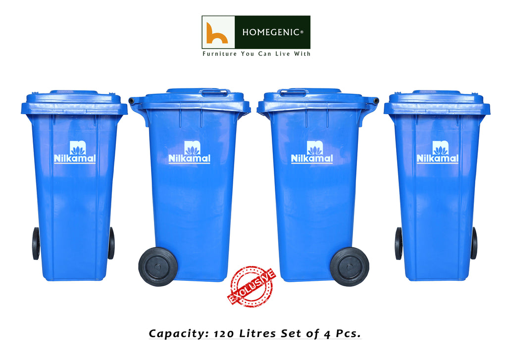 Nilkamal 120 Ltr Wheel Garbage Dustbin (Swachh Bharat Mission) | HOMEGENIC.