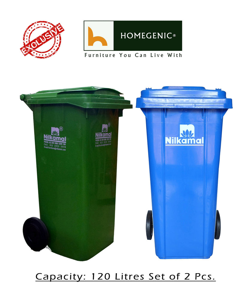 Nilkamal 120 Ltr Wheel Garbage Dustbin (Swachh Bharat Mission) | HOMEGENIC.