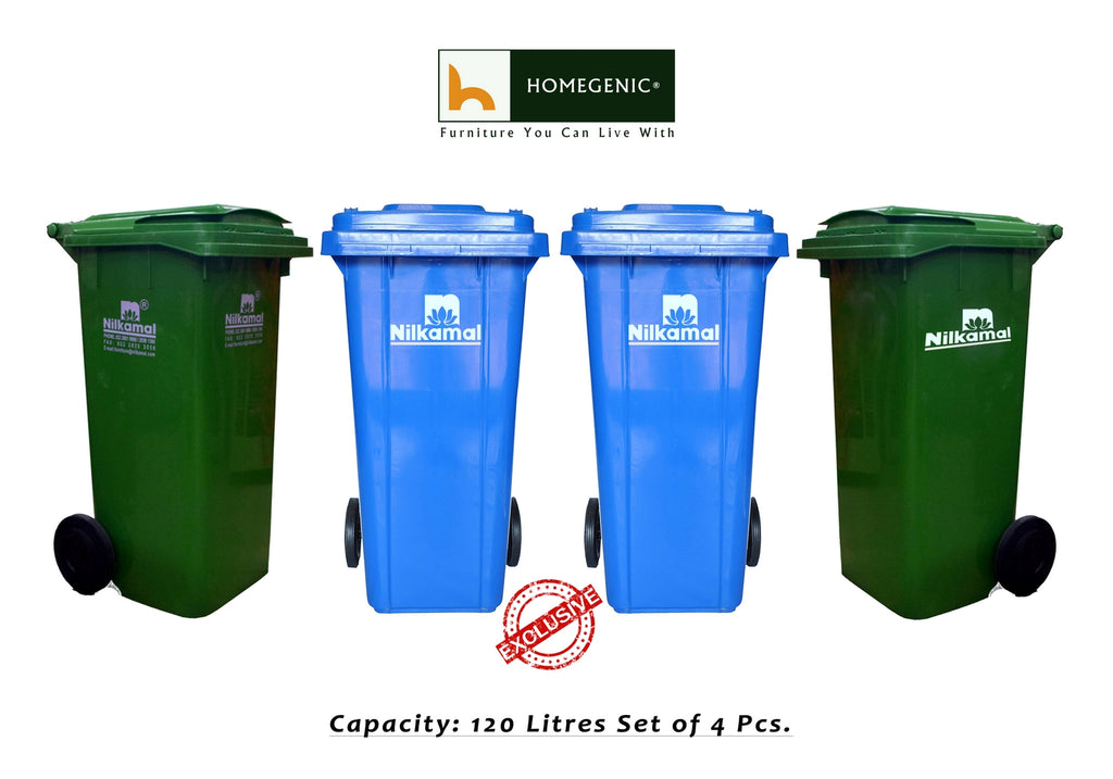 Nilkamal 120 Ltr Wheel Garbage Dustbin (Swachh Bharat Mission) | HOMEGENIC.