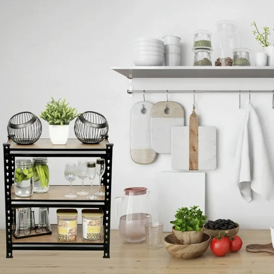 Homegenic Boltless Multi Purpose Adjustable Rack with Laminated Engineered Wood Shelves | HOMEGENIC.