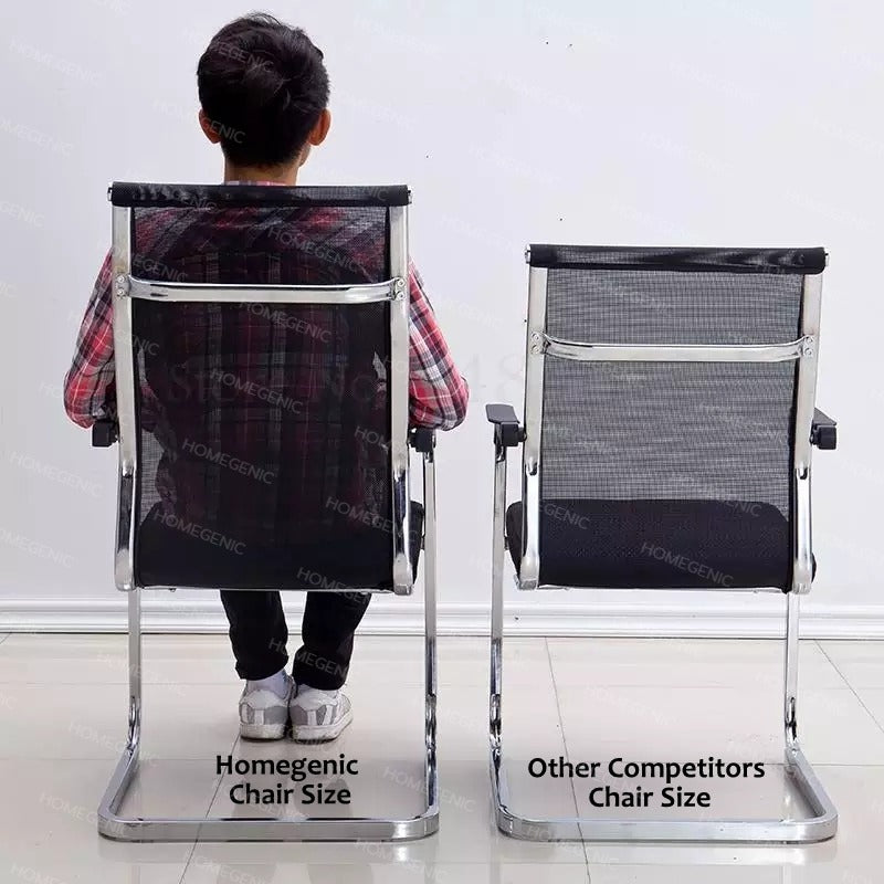 Homegenic S Type Cantilever Mesh Office Visitor Chairs Stainless