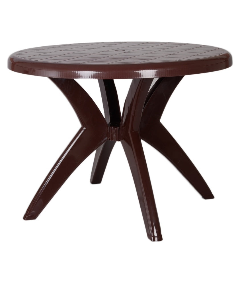 Kisan Elegant Round Dining Set with 4 Ertiga Chair (Brown) | HOMEGENIC.